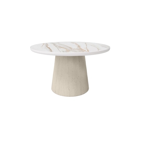 Pompano 54" Round Faux-Stone Pedestal Dining Table