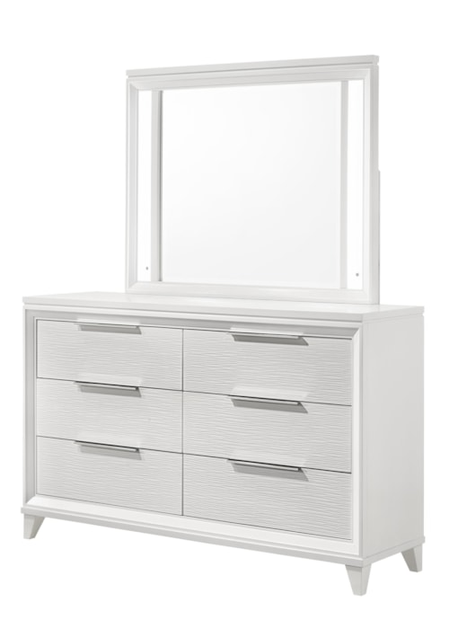 Cressida Contemporary 6-Drawer Dresser and Mirror Set