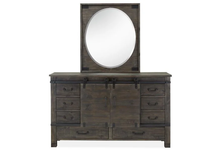 Abington Bedroom Dresser and Mirror Set by Magnussen Home at Household Furniture