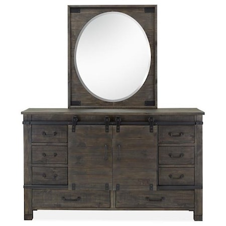 Dresser and Mirror Set