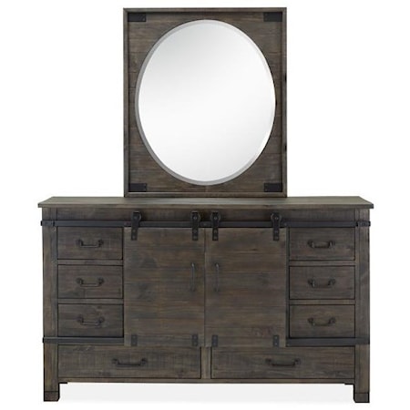 Dresser and Mirror Set