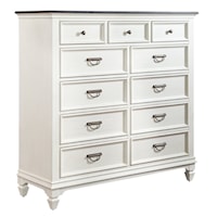 Cottage 11-Drawer Chesser with Felt-Lined Top Drawers