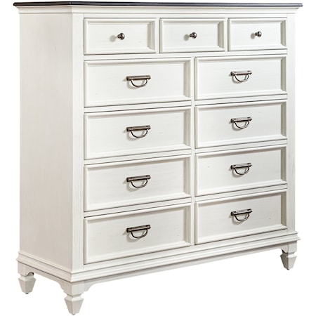 Cottage 11-Drawer Chesser with Felt-Lined Top Drawers