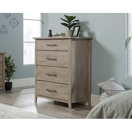 Contemporary Four-Drawer Chest with Easy-Glide Drawers