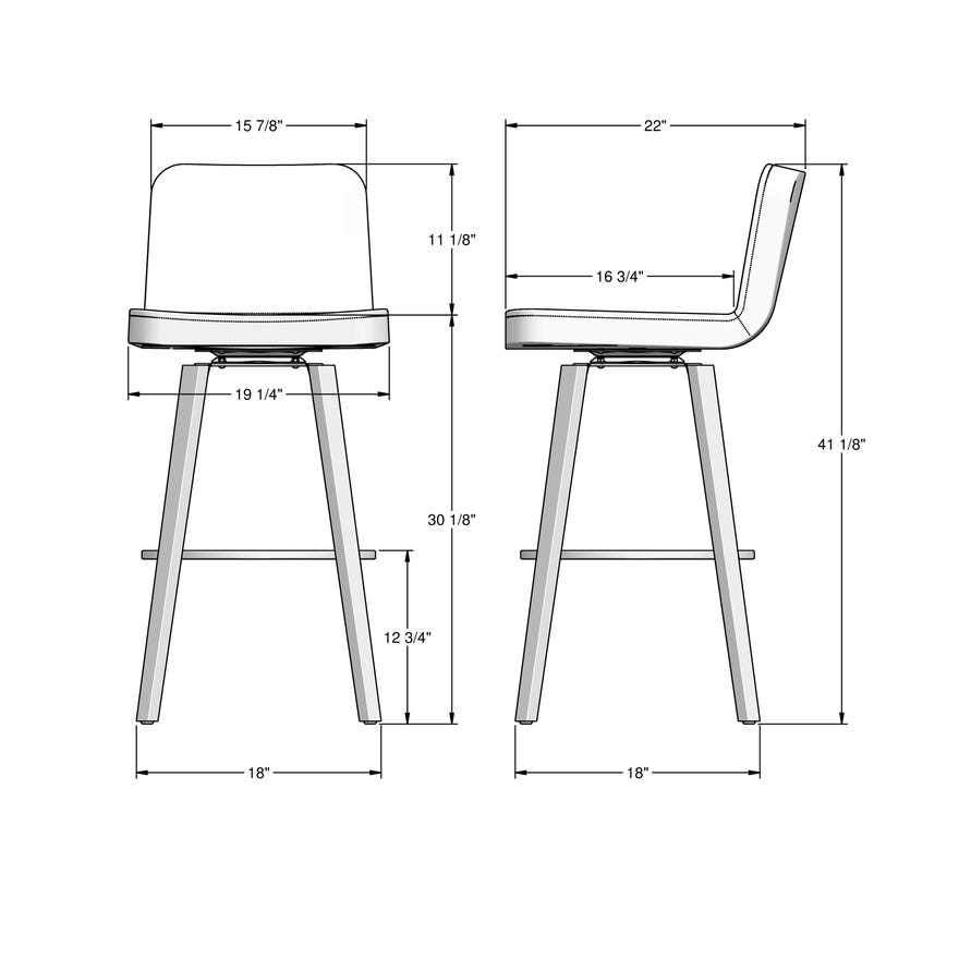 Amisco Visconti Upholstered Bar Height Swivel Stool