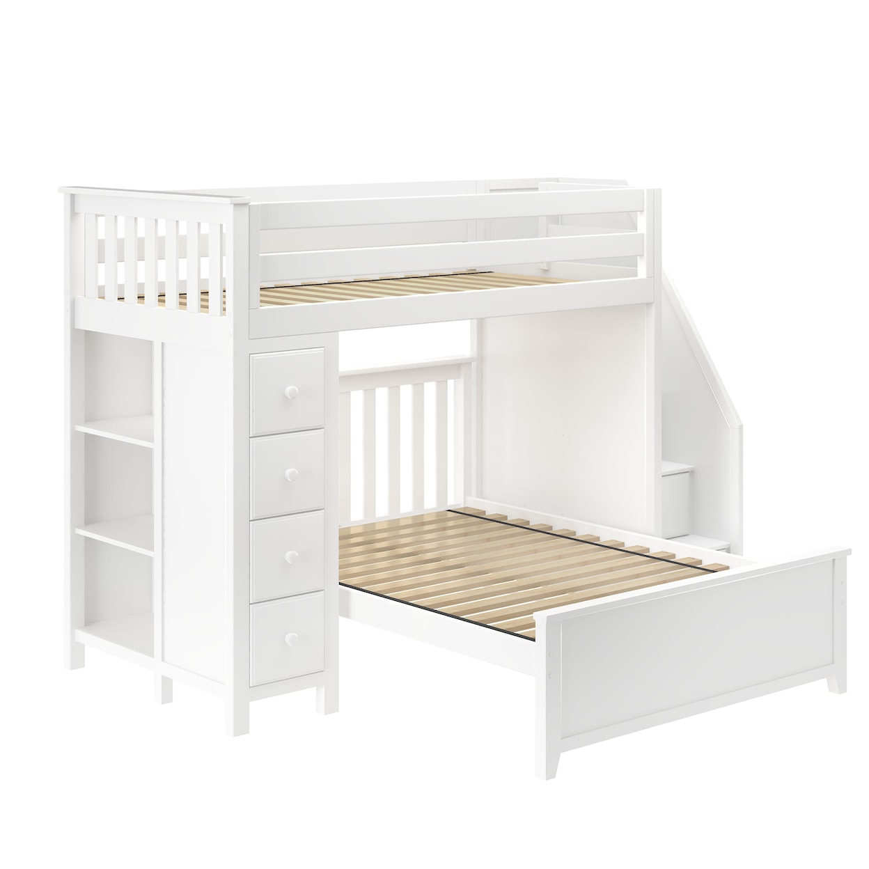 Jackpot Kids All-In-Ones Youth Storage Loft Bed with Staircase