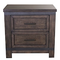 Transitional 2-Drawer Nightstand with Felt-Lined Drawers