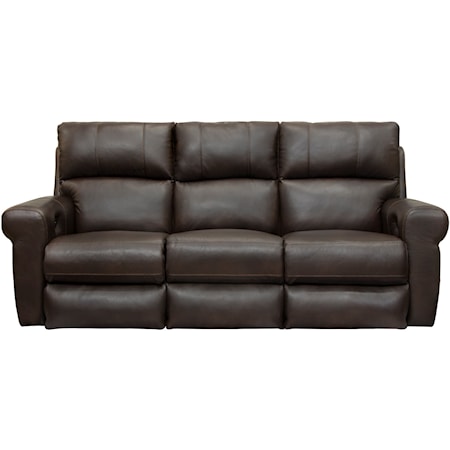 Leather Match Power Lay Flat Reclining Sofa