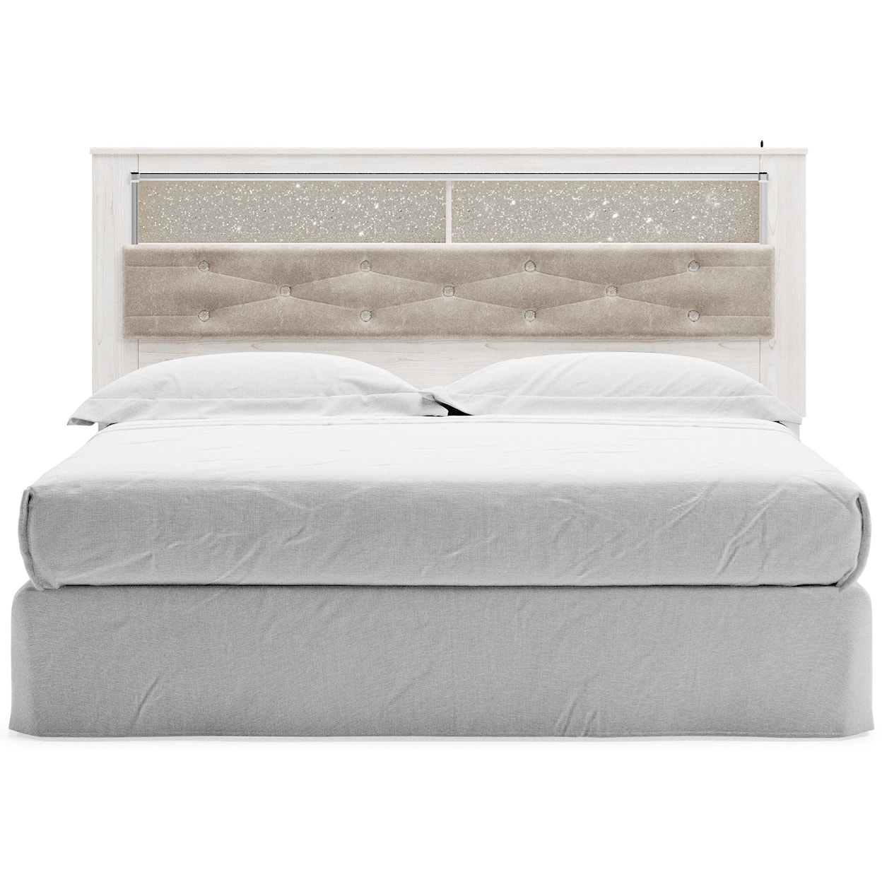 Signature Design Altyra King Upholstered Panel Bookcase Headboard