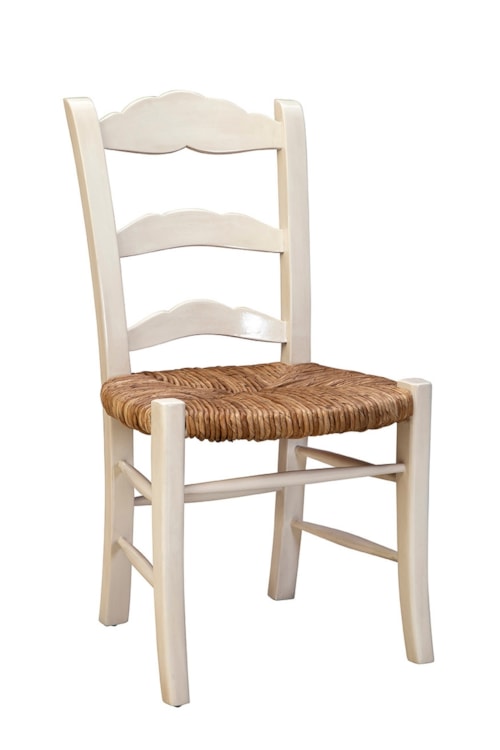 Transitional Side Chair with Woven Rush Seat