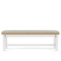 Coastal Short Dining Bench with Removable Seat Cushion