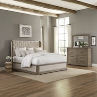 Transitional King Three-Piece Bedroom Set