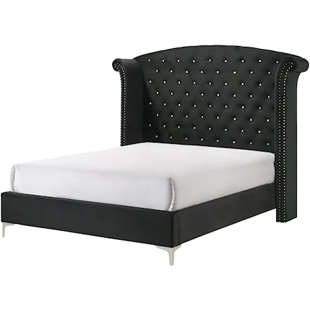 Upholstered Queen Bed with Button-Tufting