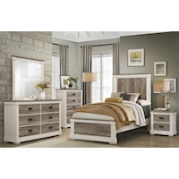 Transitional 5-Piece Two-Tone Twin Bedroom Set