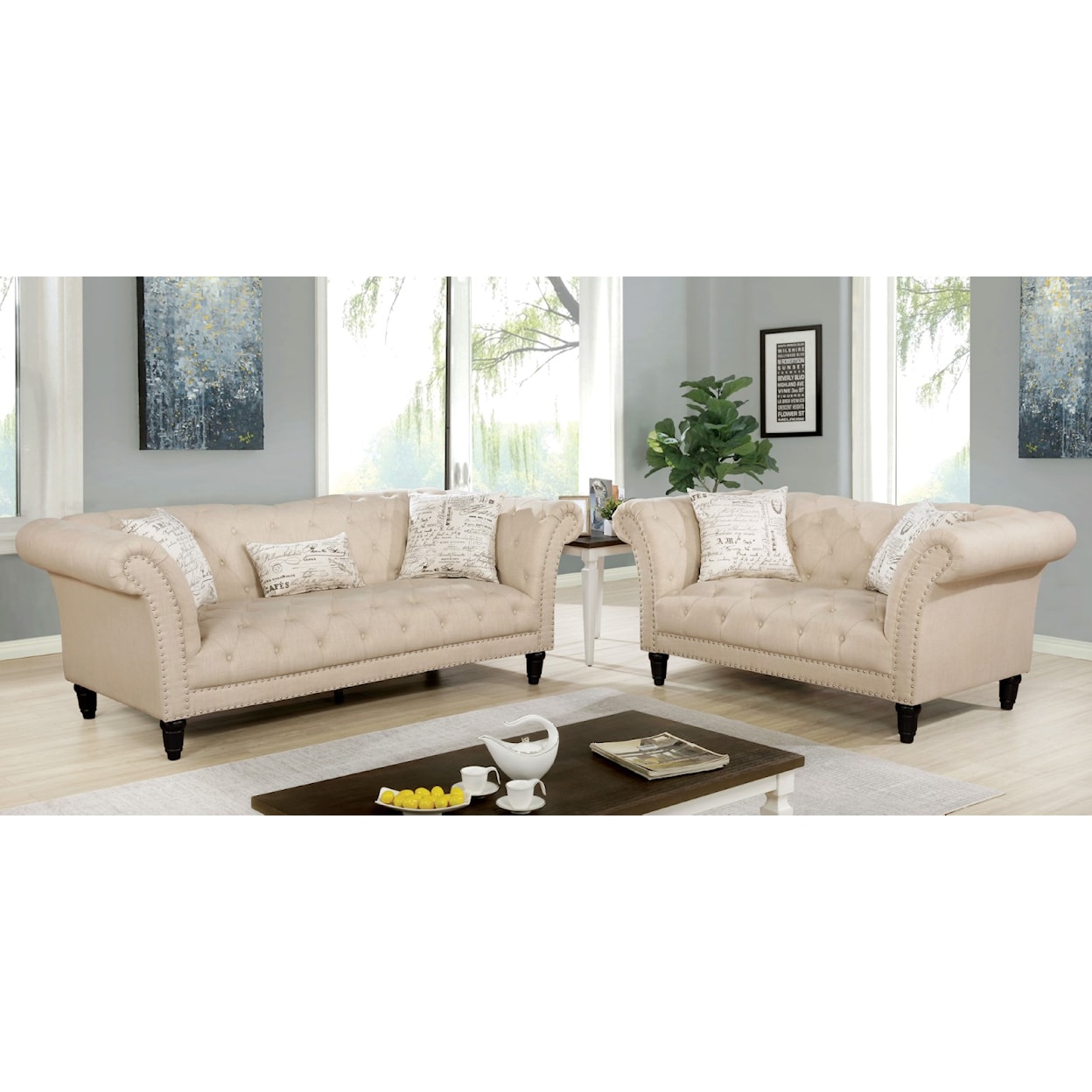 Furniture of America - FOA Louella Sofa + Loveseat