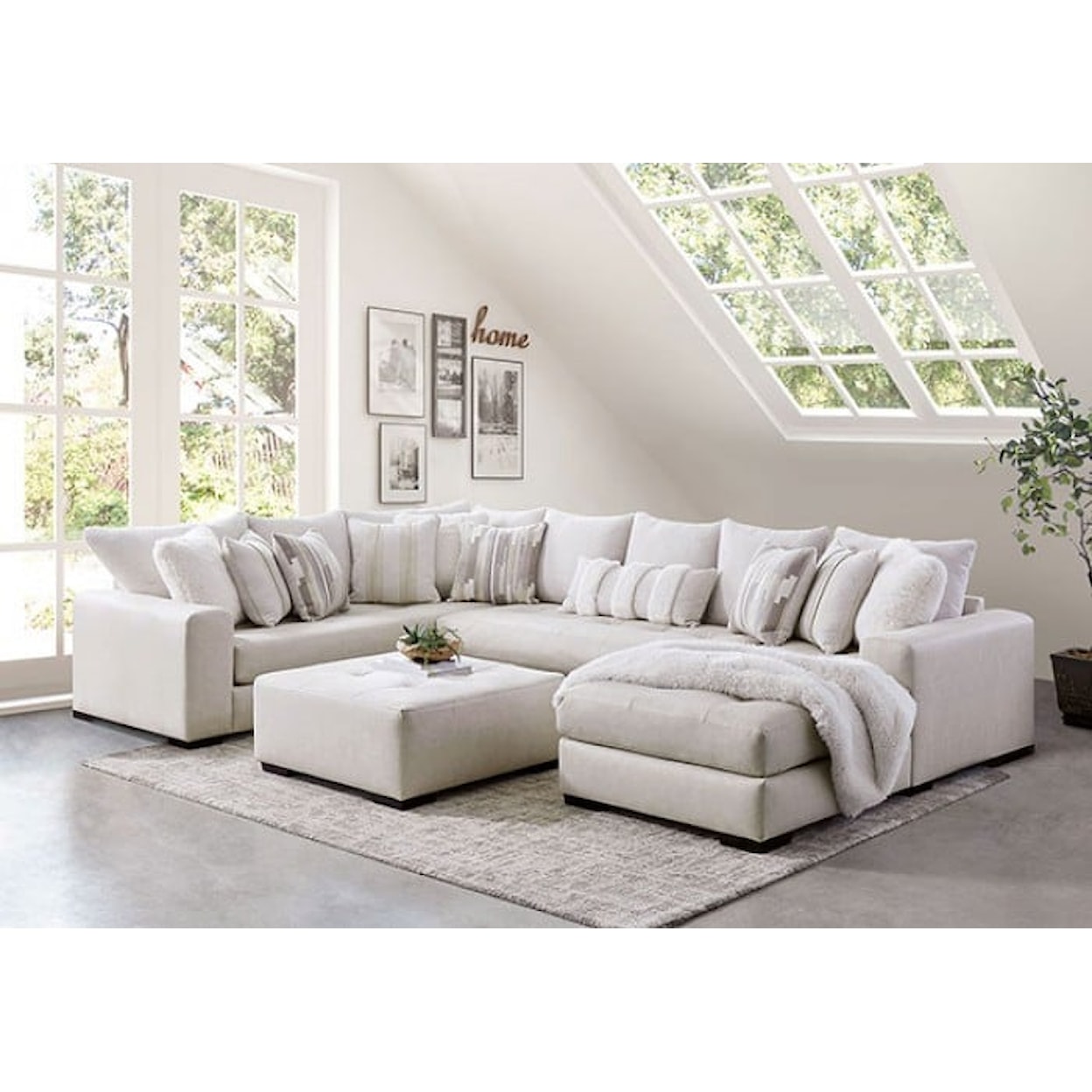 Furniture of America WARRENTON 3-Piece Sectional Sofa