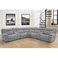 Casual Power Reclining Sectional Sofa with Power Headrest and Seat