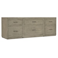 Casual Office Credenza with 3 File Cabinets