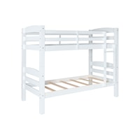 Rustic Twin-Over-Twin Bunk Bed White