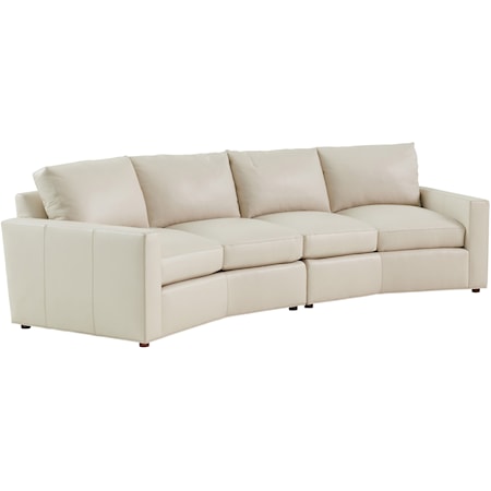 Ashbury 2-Piece Leather Sectional (Ivory)