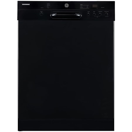 24" Built-In Front Control Dishwasher with Stainless Steel Tall Tub Black - GBF410SGPBB