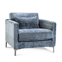 Transitional Accent Chair with Metal Legs