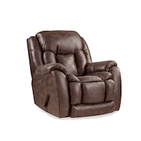 Casual Rocker Recliner with Pillow Arm