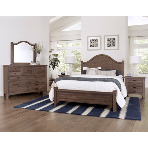 Transitional Queen Bedroom Group with Arched Features