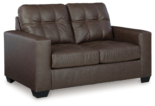 Contemporary Faux Leather Loveseat