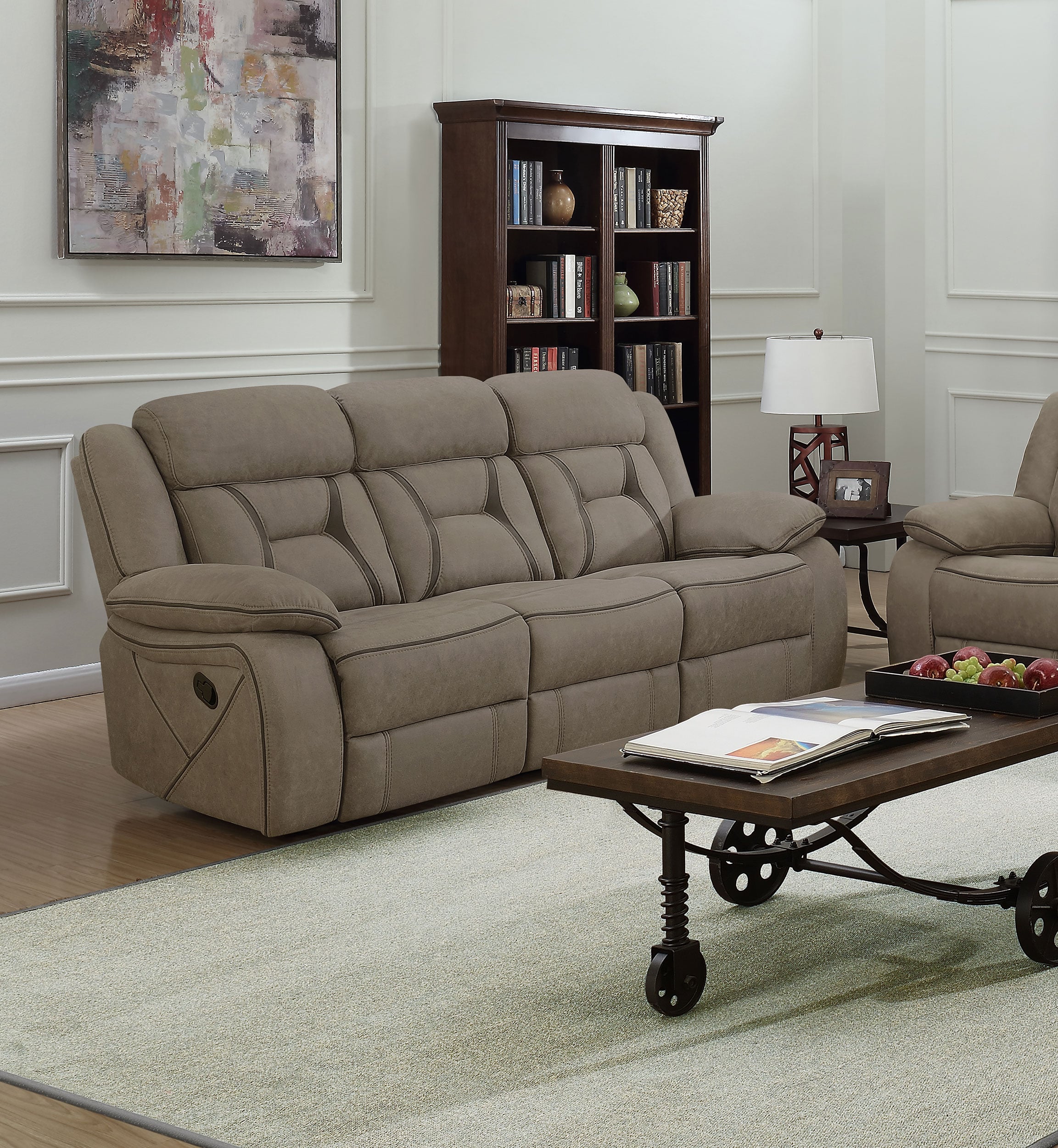 Higgins Pillow Top Arm Motion Sofa Tan