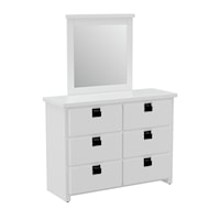 Casual 6-Drawer Kids Dresser with Mirror