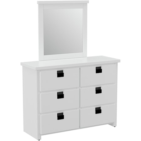 6-Drawer Kids Dresser with Mirror