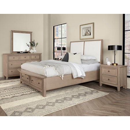 Queen Upholstered Storage Bed