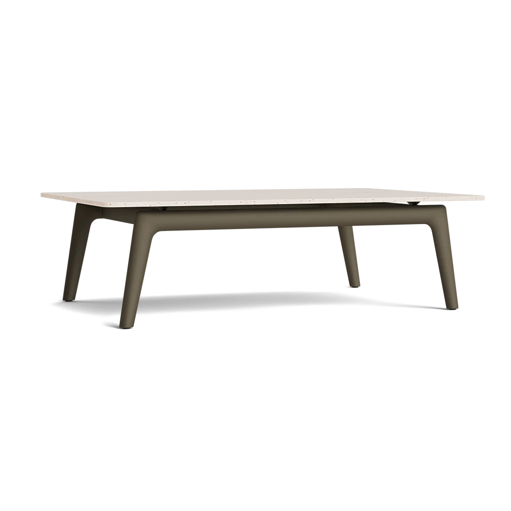 Large 42" Rect. Stone-Top Coffee Table