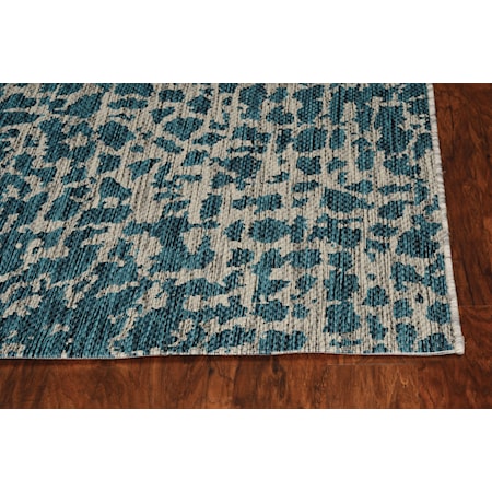 5&apos;3&quot; x 7&apos;7&quot; Teal Safari Rug