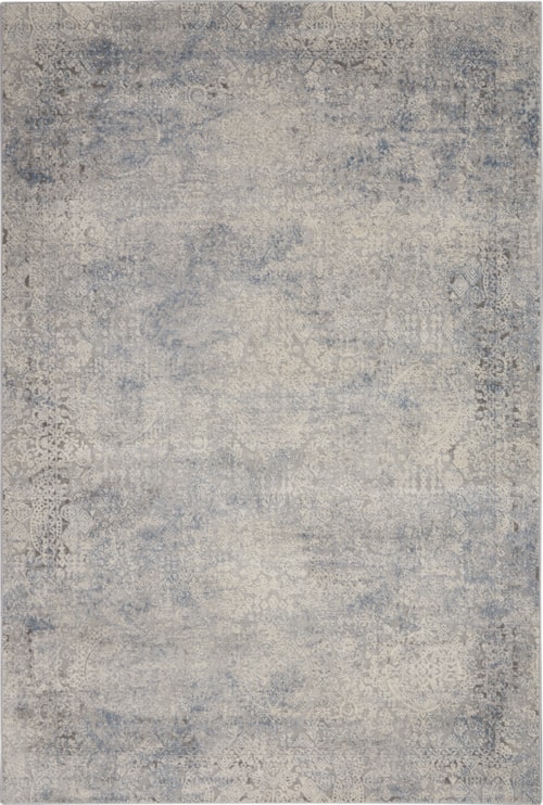 3'11" x 5'11" Ivory/Grey/Blue Rectangle Rug