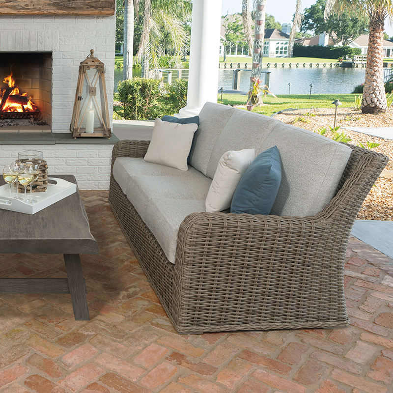 Cushioned Woven Sofa