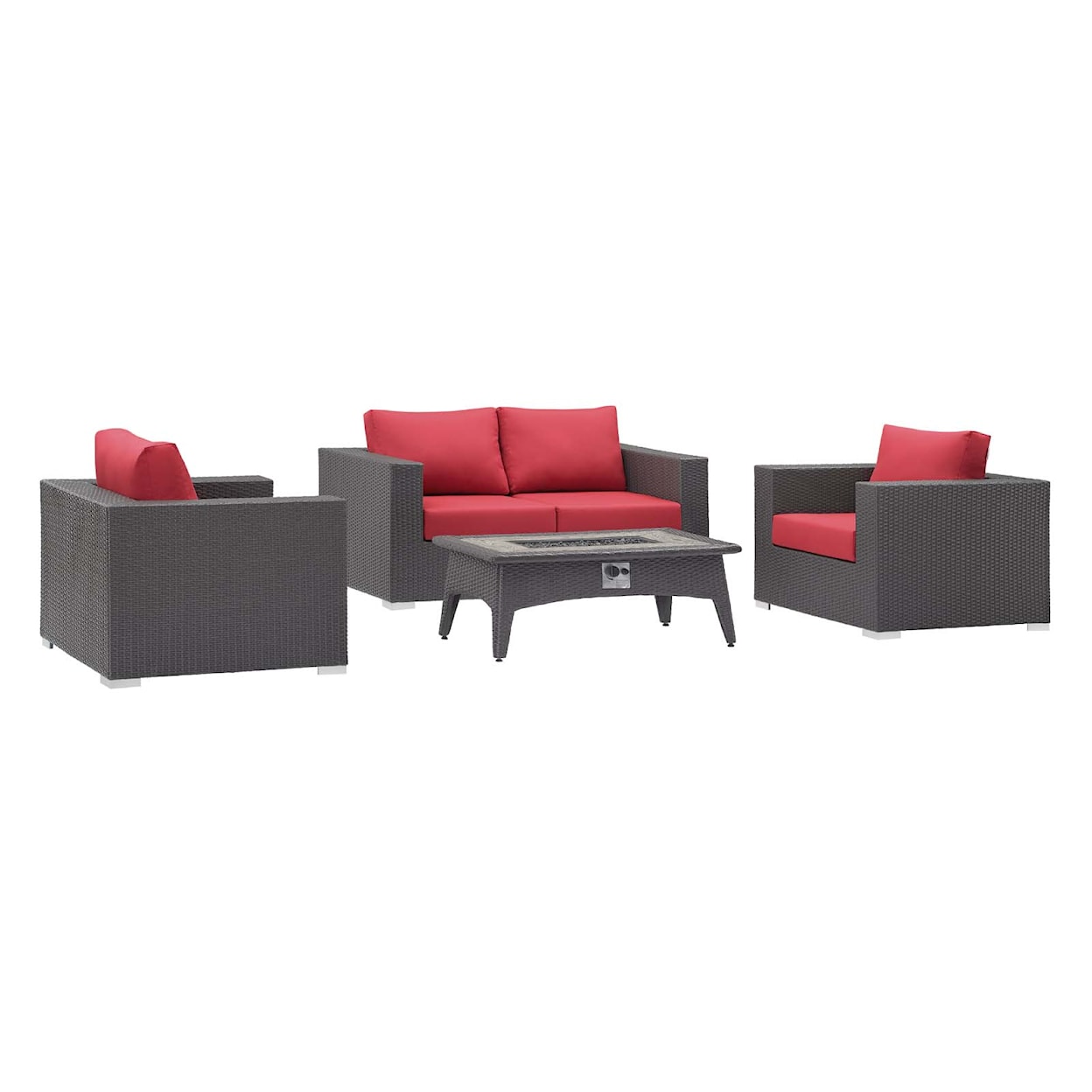 Modway Convene Outdoor 4 Piece with Fire Pit
