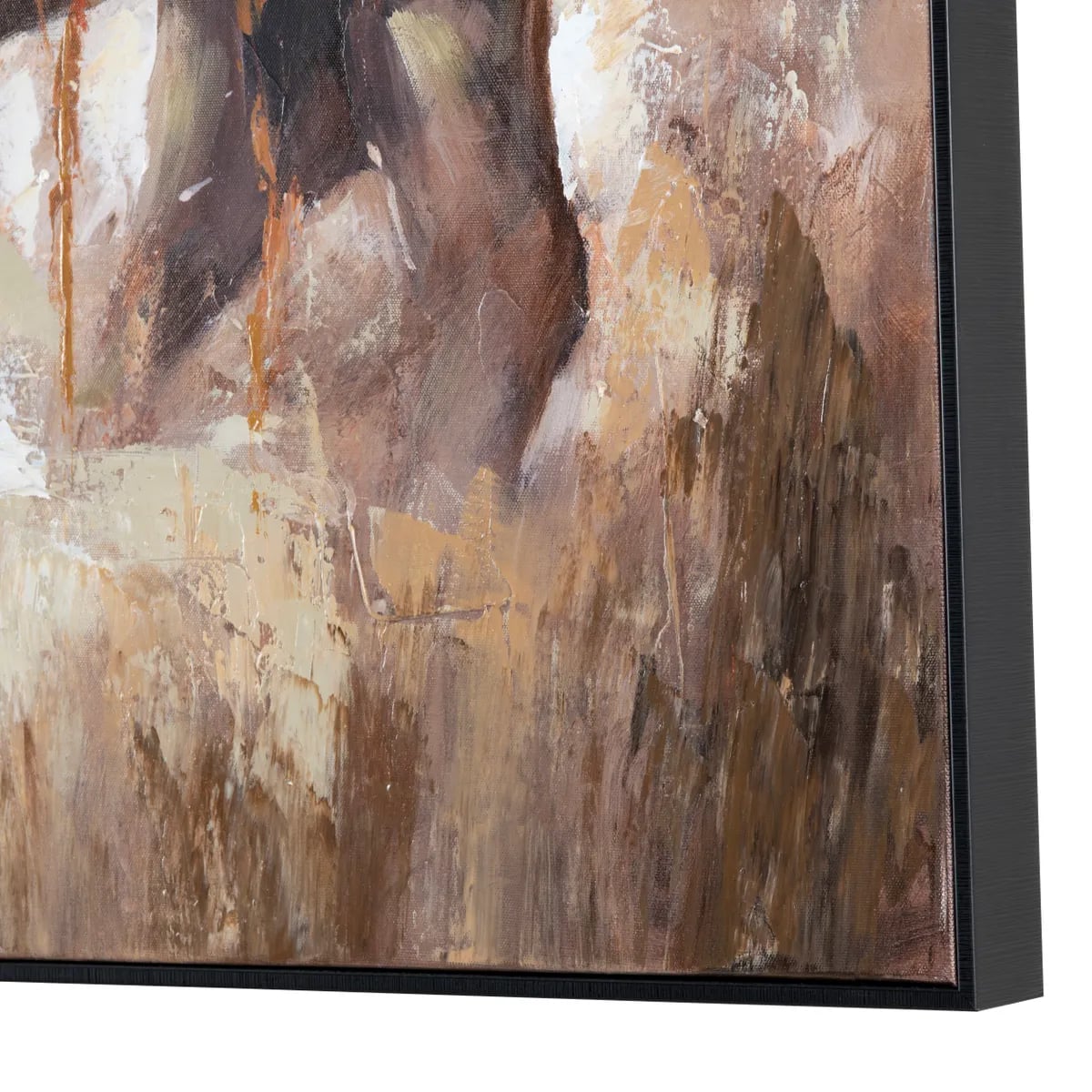 Bolting Bison Framed Canvas