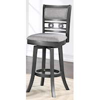 Contemporary Swivel Barstool with Upholstered Seat