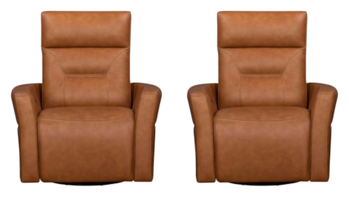 Casual Power Swivel Glider Recliner with Power Headrest (Set of 2)