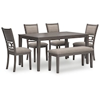 Dining Table And 4 Chairs And Bench (Set Of 6)