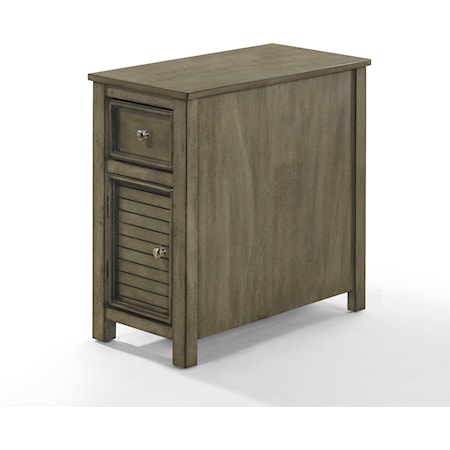 Contemporary One Drawer End Table with Door