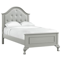 Twin Panel Bed with Tufted Headboard