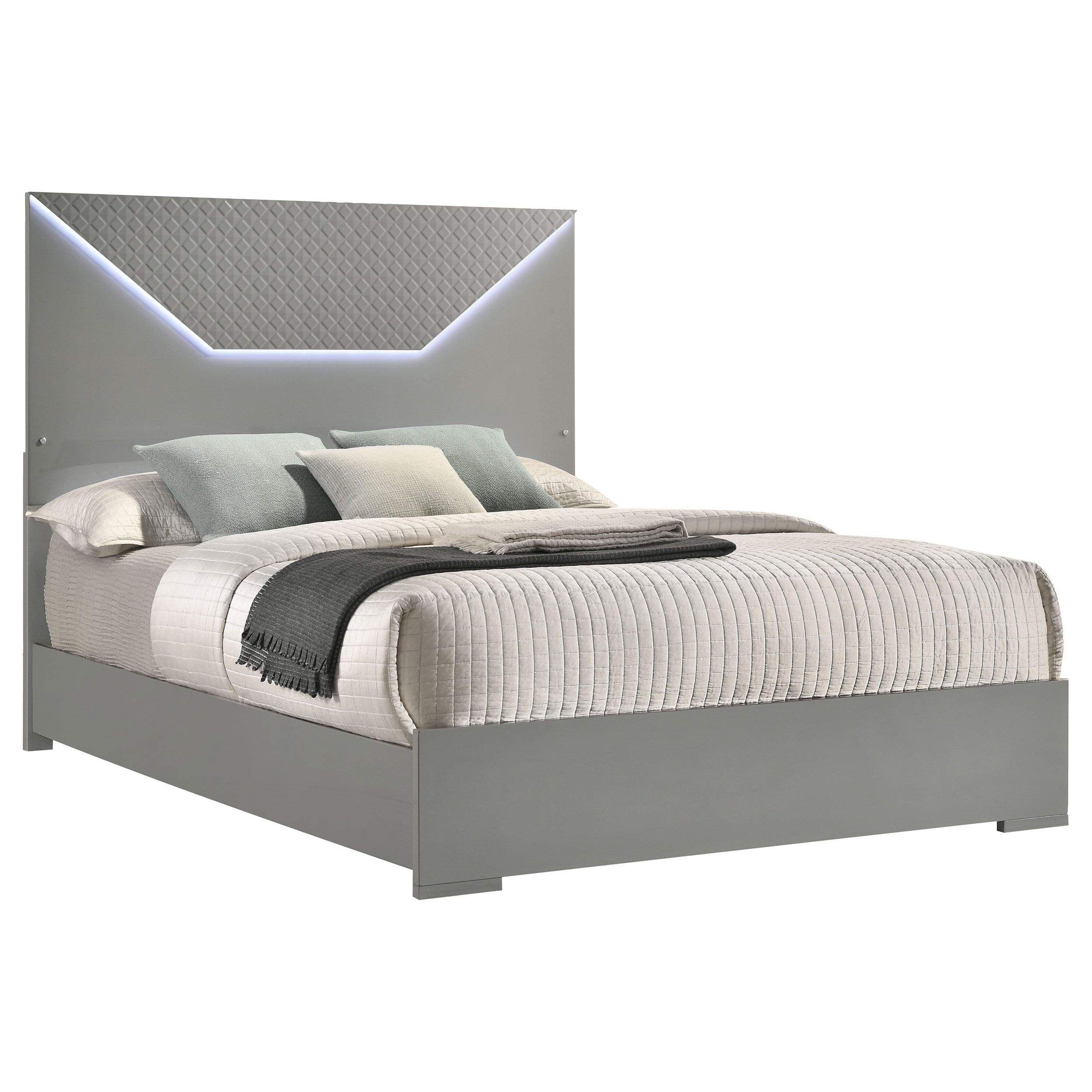 Ives King Panel Bed LED Headboard