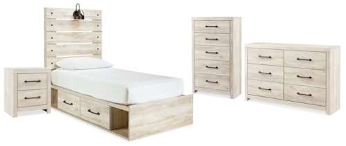 Twin Panel Bed, Dresser, Chest And Nightstand