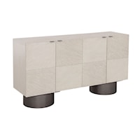 Glam Four Door Credenza with Cylindrical Feet
