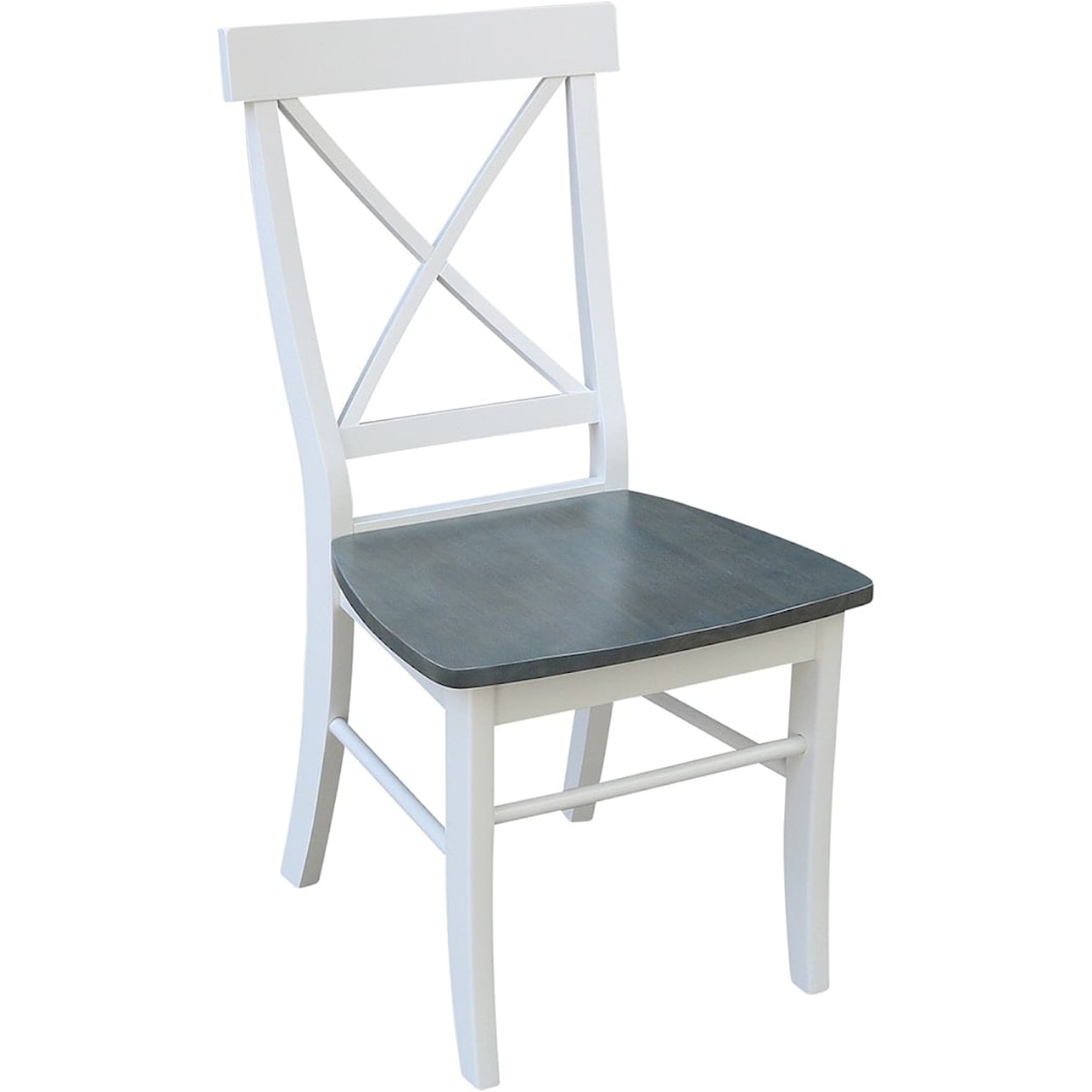 John Thomas Dining Essentials X-Back Chair in Heather Gray/White