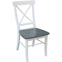 Farmhouse X-Back Chair in Heather Gray/White