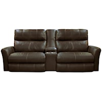 Casual Voice-Controlled Power Lay Flat Console Sofa with Headrest and Lumbar Support